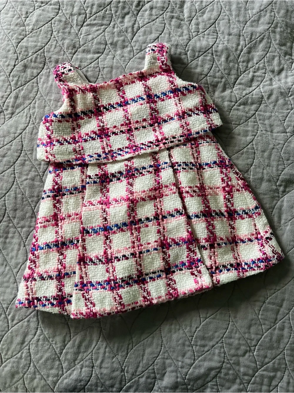 Janie and Jack Pink and White Tweed Sleeveless Dress 12-18 Months NWT